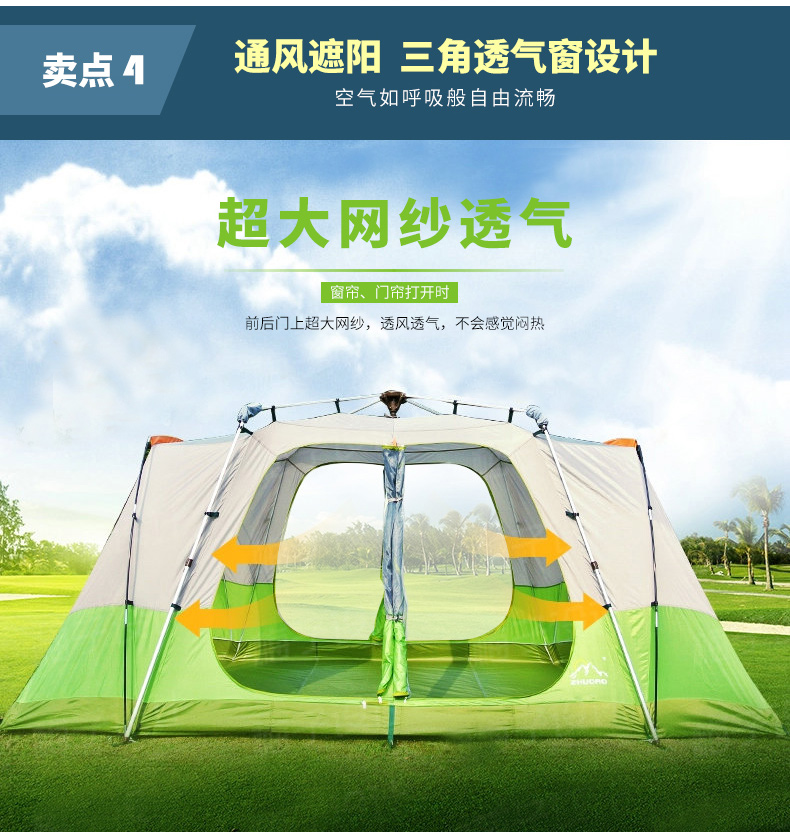 Cheap Goat Tents ZHUOAO 5 8 Person Professional Use Quick Automatic Open Aluminum Poles Tent Double Layer Waterproof Windproof Camping Tent Tents 